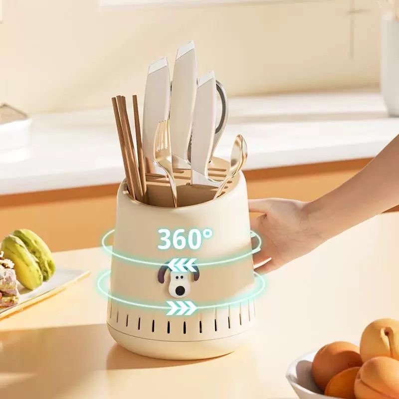 360° Rotating Spoon Holder, Round Cutlery Storage Organizer, Household Knife Storage Countertop, Durable Spoon Fork Storage Shelf 360° Rotating Spoon Holder, Round Cutlery Storage Organizer, Household Knife Storage Countertop, Durable Spoon Fork Storage Shelf